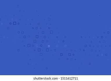 Light BLUE vector texture with disks, rectangles. Colorful illustration with circles, squares in nature style. Pattern of water, rain drops.