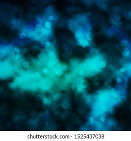 Light BLUE vector texture with disks. Glitter abstract illustration with colorful drops. Pattern for booklets, leaflets.