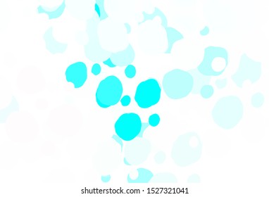 Light BLUE vector texture with disks. Glitter abstract illustration with blurred drops of rain. Design for your business advert.