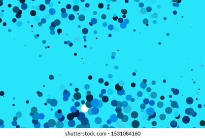 Light BLUE vector texture with disks. Colorful illustration with blurred circles in nature style. Pattern of water, rain drops.