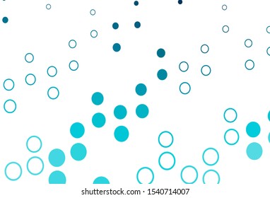 Light BLUE vector texture with disks. Modern abstract illustration with colorful water drops. Pattern of water, rain drops.