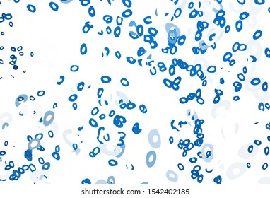 Light BLUE vector texture with disks. Illustration with set of shining colorful abstract circles. Completely new template for your brand book.