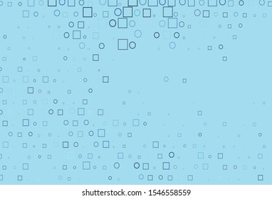 Light BLUE vector texture with disks, rectangles. Colorful gradient with circles, rectangles on abstract backdrop. Template for your brand book.