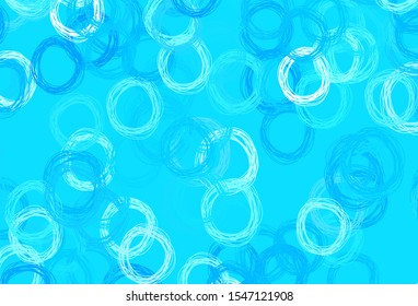 Light BLUE vector texture with disks. Illustration with set of shining colorful abstract circles. New template for your brand book.