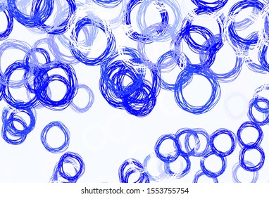 Light BLUE vector texture with disks. Blurred bubbles on abstract background with colorful gradient. Pattern for ads, leaflets.