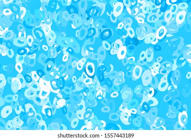 Light BLUE vector texture with disks. Blurred bubbles on abstract background with colorful gradient. Pattern for beautiful websites.