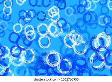 Light BLUE vector texture with disks. Blurred bubbles on abstract background with colorful gradient. New template for your brand book.