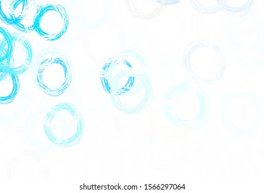 Light BLUE vector texture with disks. Glitter abstract illustration with blurred drops of rain. Pattern for ads, leaflets.