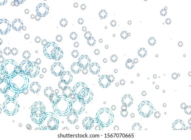 Light BLUE vector texture with disks. Illustration with set of shining colorful abstract circles. Pattern of water, rain drops.
