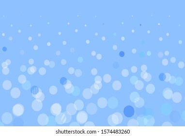 Light BLUE vector texture with disks. Beautiful colored illustration with blurred circles in nature style. Design for your business advert.