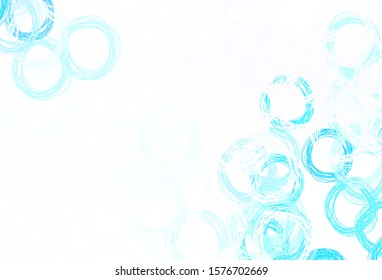 Light BLUE vector texture with disks. Blurred bubbles on abstract background with colorful gradient. New template for your brand book.
