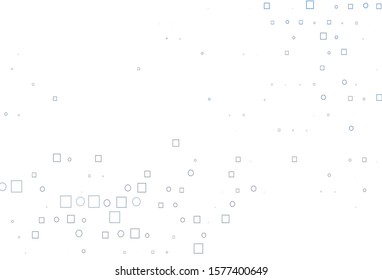 Light BLUE vector texture with disks, rectangles. Decorative design in abstract style with circles, rectangles. Design for business adverts.