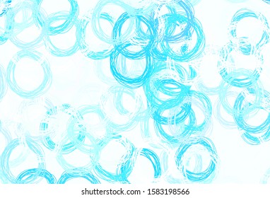 Light BLUE vector texture with disks. Blurred bubbles on abstract background with colorful gradient. New template for your brand book.