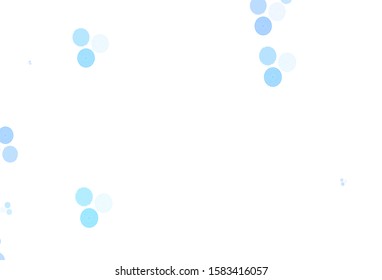 Light BLUE vector texture with disks. Glitter abstract illustration with blurred drops of rain. Pattern for ads, leaflets.