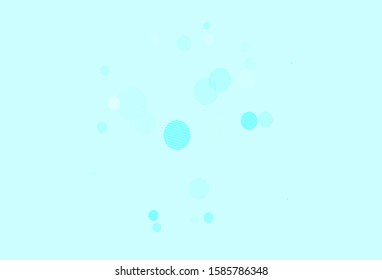 Light BLUE vector texture with disks. Glitter abstract illustration with blurred drops of rain. New template for your brand book.