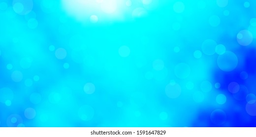 Light BLUE vector texture with disks. Abstract decorative design in gradient style with bubbles. Design for posters, banners.
