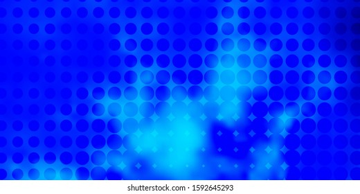 Light BLUE vector texture with disks. Illustration with set of shining colorful abstract spheres. Pattern for websites.
