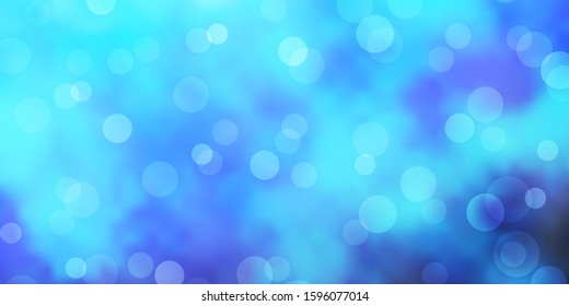 Light BLUE vector texture with disks. Colorful illustration with gradient dots in nature style. Pattern for business ads.