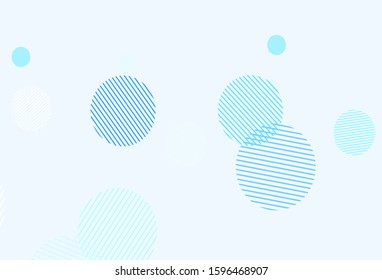 Light BLUE vector texture with disks. Blurred decorative design in abstract style with bubbles. Pattern for ads, leaflets.