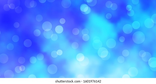 Light BLUE vector texture with disks. Abstract illustration with colorful spots in nature style. Pattern for websites.