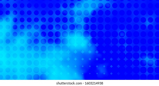Light BLUE vector texture with disks. Colorful illustration with gradient dots in nature style. New template for a brand book.