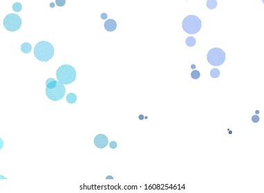 Light BLUE vector texture with disks. Illustration with set of shining colorful abstract circles. Design for poster, banner of websites.