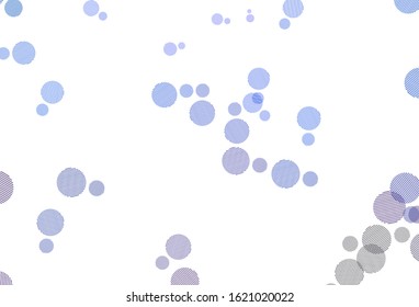 Light BLUE vector texture with disks. Illustration with set of shining colorful abstract circles. Pattern for futuristic ad, booklets.