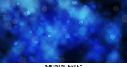 Light BLUE vector texture with disks. Abstract decorative design in gradient style with bubbles. Design for your commercials.