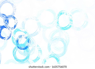 Light BLUE vector texture with disks. Blurred decorative design in abstract style with bubbles. Pattern for ads, leaflets.