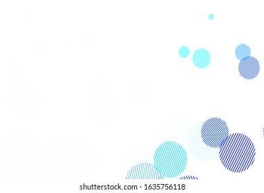 Light BLUE vector texture with disks. Glitter abstract illustration with blurred drops of rain. Design for poster, banner of websites.