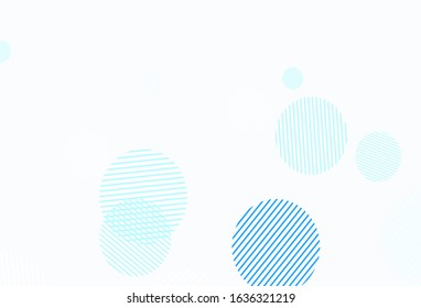 Light BLUE vector texture with disks. Blurred bubbles on abstract background with colorful gradient. New template for your brand book.