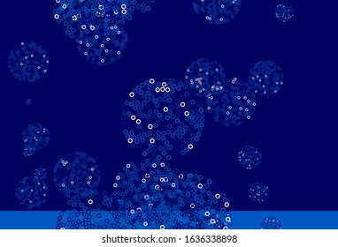 Light BLUE vector texture with disks. Illustration with set of shining colorful abstract circles. Pattern for futuristic ad, booklets.