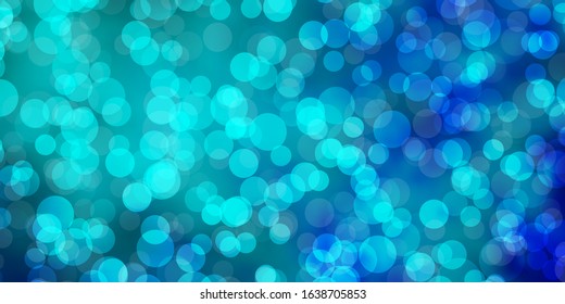 Light BLUE vector texture with disks. Illustration with set of shining colorful abstract spheres. Pattern for booklets, leaflets.