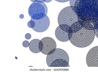 Light BLUE vector texture with disks. Glitter abstract illustration with blurred drops of rain. Pattern for beautiful websites.