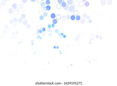 Textura vectorial AZUL claro con discos. Dibujo abstracto moderno con gotas de agua coloridas. Patrón de anuncios futuristas, folletos.