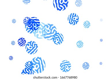 Textura vectorial AZUL claro con discos. Ilustración abstracta brillante con gotas borrosas de lluvia. Patrón para texturas de papel pintado.