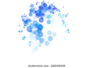 Textura vectorial AZUL claro con discos. Ilustración abstracta brillante con gotas borrosas de lluvia. Patrón para texturas de papel pintado.