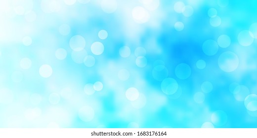 Light BLUE vector texture with disks. Illustration with set of shining colorful abstract spheres. Pattern for business ads.