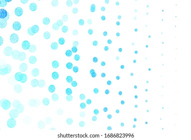 Textura vectorial AZUL claro con discos. Ilustración abstracta brillante con gotas borrosas de lluvia. Patrón para texturas de papel pintado.