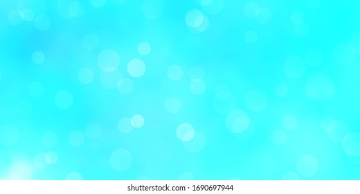 Leichte BLAU-Vektorillustration-Textur mit Scheiben. Illustration mit einer Reihe von leuchtenden bunten abstrakten Kugeln. Design für Poster, Banner.