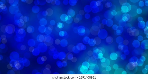 Light BLUE vector texture with disks. Colorful illustration with gradient dots in nature style. Pattern for business ads.