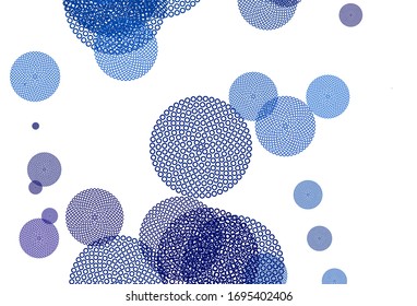 Light BLUE vector texture with disks. Illustration with set of shining colorful abstract circles. Pattern for futuristic ad, booklets.