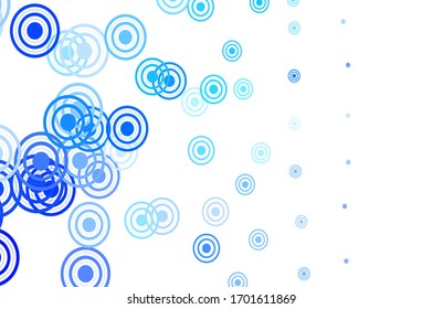 Light BLUE vector texture with disks, lines. Circles, lines with colorful gradient on abstract background. Pattern for futuristic ad, booklets.