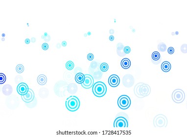 Textura vectorial AZUL clara con discos. Burbujas borrosas sobre fondo abstracto con gradiente colorido. Patrón de anuncios, folletos.