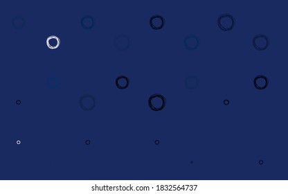 Textura vectorial AZUL clara con discos. Hermosa ilustración de color con círculos borrosos en estilo natural. Patrón para anuncios futuristas, folletos.