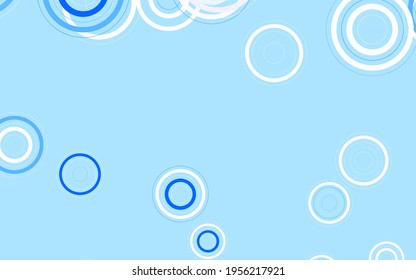 Light BLUE vector texture with disks. Blurred decorative design in abstract style with bubbles. Pattern for beautiful websites.