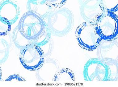 Textura vectorial AZUL clara con discos. Diseño decorativo borroso en estilo abstracto con burbujas. Patrón de anuncios, folletos.