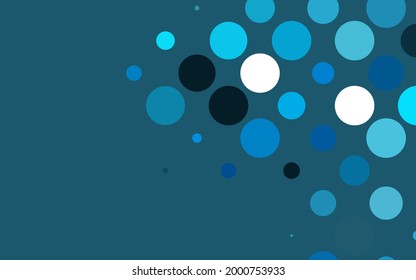 Light BLUE vector texture with disks. Abstract illustration with colored bubbles in nature style. Pattern for beautiful websites.