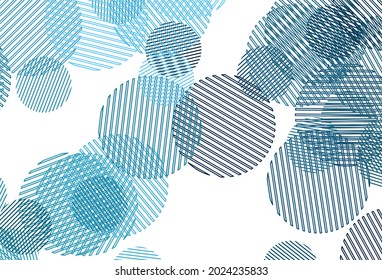 Light BLUE vector texture with disks. Glitter abstract illustration with blurred drops of rain. Pattern for textures of wallpapers.