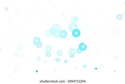 Light BLUE vector texture with disks. Glitter abstract illustration with blurred drops of rain. New template for your brand book.